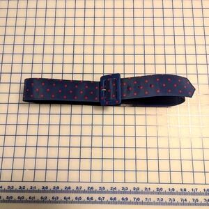 Vintage polka dot belt, navy red, sz 30-35